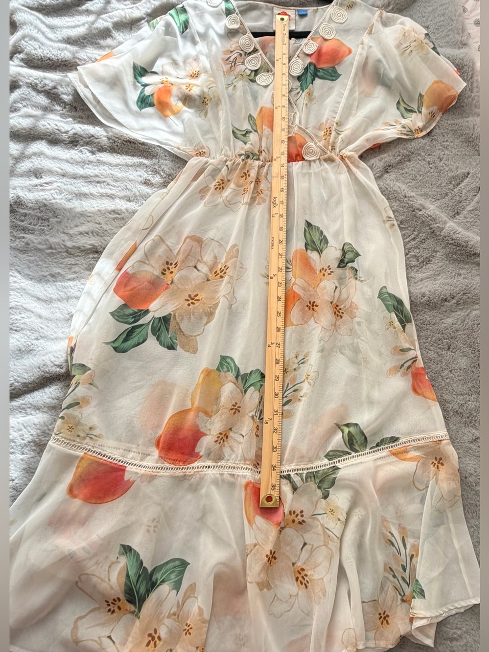 FARM Rio for Anthropologie Eloisa Floral Citrus Midi Dress - Small - no slip - Picture 11 of 12